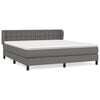 vidaXL Box spring postel s matrac&iacute; &scaron;ed&aacute; 180x200 cm uměl&aacute; kůže