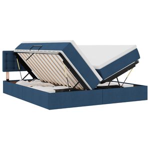 vidaXL LED postel s &uacute;ložn&yacute;m prostorem a matrac&iacute; Modr&aacute; 180 x 200 cm