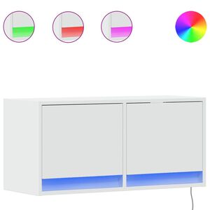 vidaXL N&aacute;stěnn&aacute; TV skř&iacute;ňka s LED osvětlen&iacute;m b&iacute;l&aacute; 80 x 31 x 35 cm