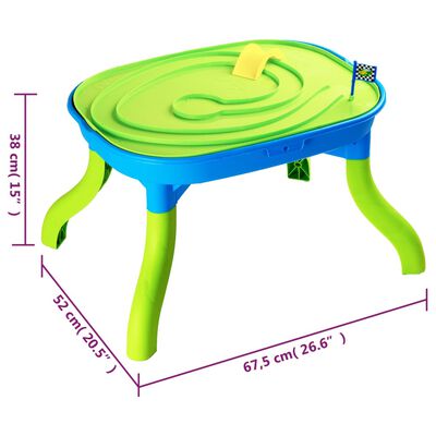vidaXL Dětský stůl na písek a vodu 3 v 1 67,5x52x38 cm polypropylen