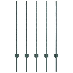 vidaXL Plotov&yacute; sloupek. 5 pcs Zelen&aacute; 140 cm Ocel