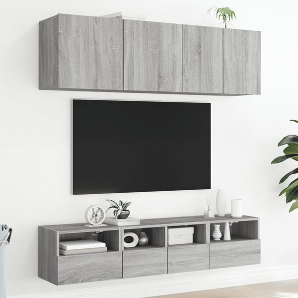 vidaXL N&aacute;stěnn&eacute; TV skř&iacute;ňky 2 ks &scaron;ed&eacute; sonoma 40 x 30 x 30 cm kompozit