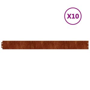 vidaXL Okraj tr&aacute;vn&iacute;ku 10 pcs 10 x 103 cm Povětrnostně odoln&aacute; ocel