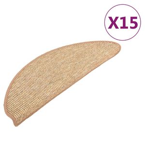 vidaXL Schodov&eacute; rohože 15 ks 65 x 21 x 4 cm světle hněd&eacute;, půlkulat&eacute;, velk&eacute;