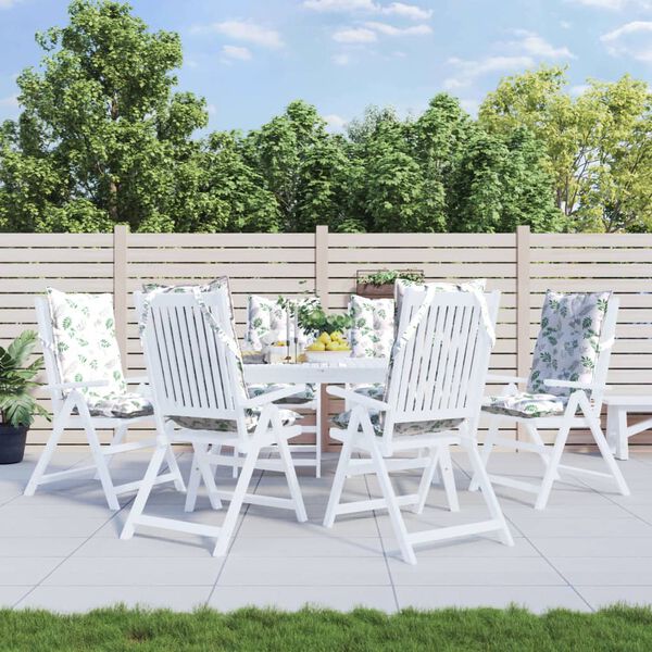 vidaXL Podu&scaron;ky na židli s vysok&yacute;m opěradlem 6 ks vzor listů oxford