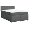 vidaXL Box spring postel s matrac&iacute; tmavě &scaron;ed&aacute; 140x200 cm textil