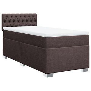 vidaXL Box spring postel s matrac&iacute; tmavě hněd&aacute; 80x200 cm textil