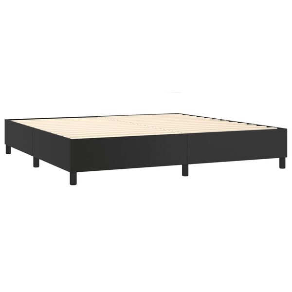 vidaXL Box spring postel s matrac&iacute; čern&aacute; 200x200 cm uměl&aacute; kůže