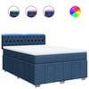 vidaXL Box spring postel s matrac&iacute; modr&aacute; 140x190 cm textil