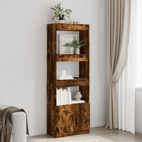 vidaXL Skř&iacute;ň highboard kouřov&yacute; dub 63 x 33 x 180 cm kompozitn&iacute; dřevo