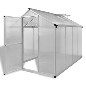 vidaXL Zpevněn&yacute; hlin&iacute;kov&yacute; sklen&iacute;k s podkladov&yacute;m r&aacute;mem 4,6 m&sup2;