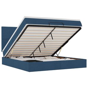 vidaXL Osmansk&yacute; r&aacute;m postele s matrac&iacute; modr&aacute; 180x200cm textil