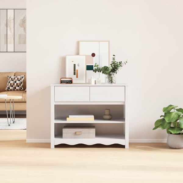 vidaXL Konzolový stolek se zásuvkou Drammen Bílá 89.5 x 37 x 73 cm