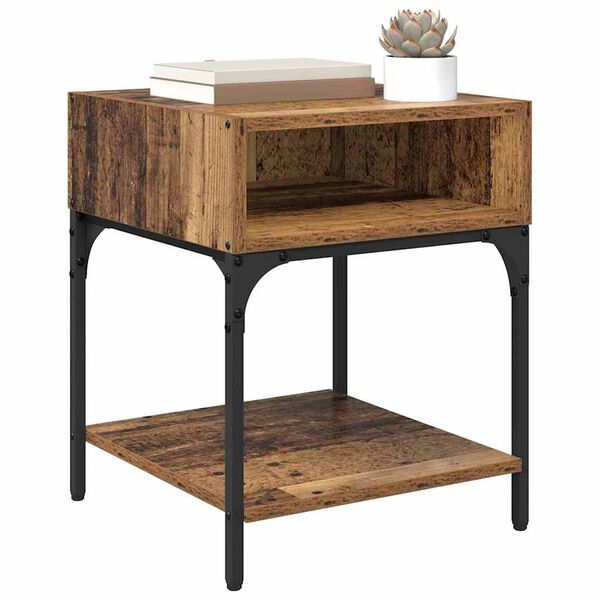 vidaXL Nočn&iacute; stolek Star&eacute; dřevo 40 x 40 x 50 cm kompozitn&iacute; dřevo