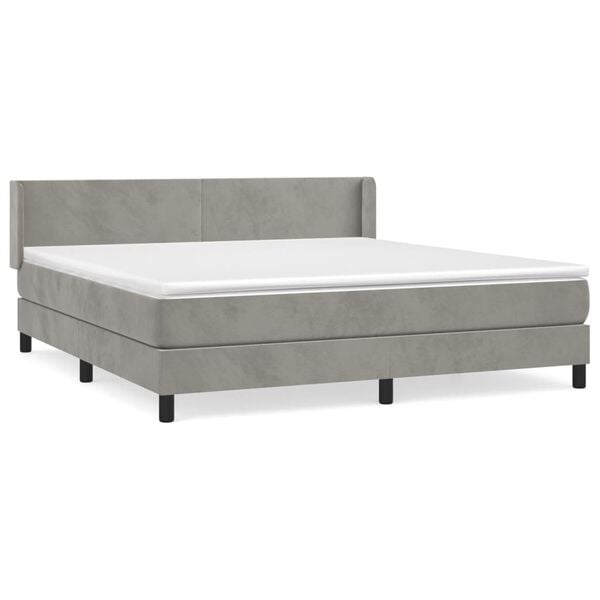 vidaXL Box spring postel s matrac&iacute; světle &scaron;ed&aacute; 180x200 cm samet