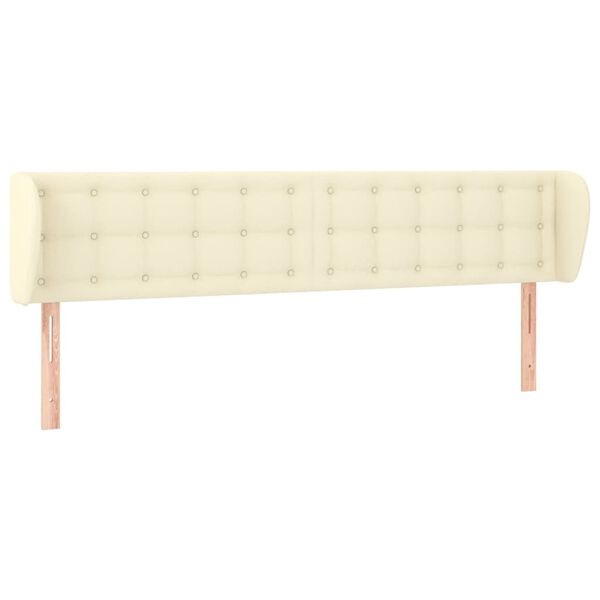 vidaXL Čelo postele typu u&scaron;&aacute;k kr&eacute;mov&eacute; 183x23x78/88 cm uměl&aacute; kůže