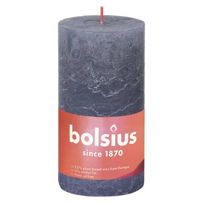 Bolsius Rustikální válcové svíčky Shine 4 ks 130 x 68 mm půlnoční modř