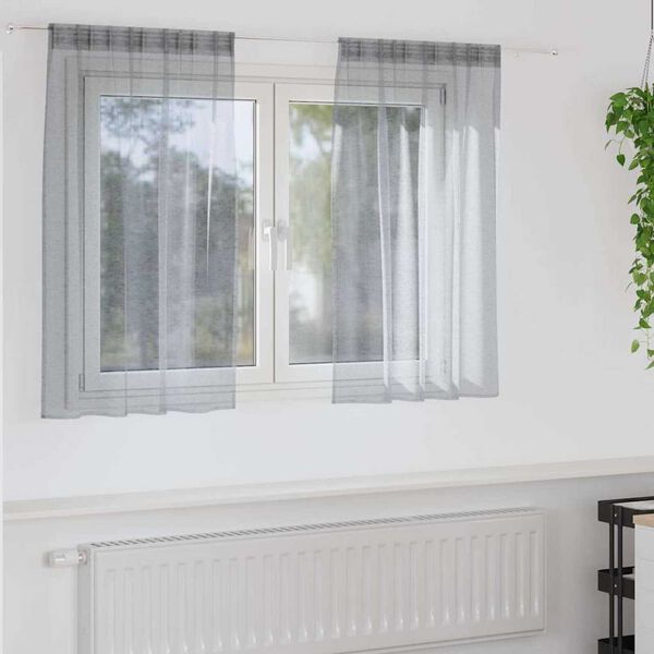 vidaXL Voile Záclona 2 pcs Tmavě šedá 140 x 140 cm Polyester