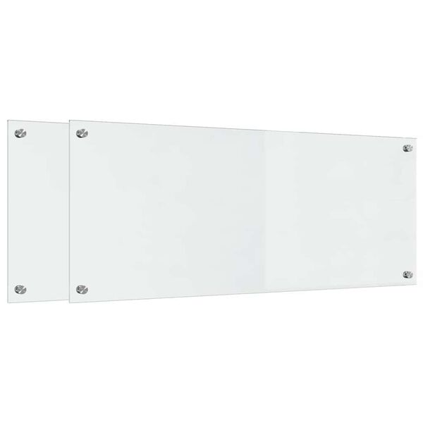 vidaXL Kuchyňská zástěna 2 pcs Transparentní 100 x 40 cm tvrzené sklo