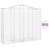 vidaXL Klenut&eacute; gabionov&eacute; ko&scaron;e 11ks 200x50x160/180cm pozinkovan&eacute; železo