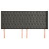 vidaXL Čelo postele typu u&scaron;&aacute;k tmavě &scaron;ed&eacute; 183x16x118/128 cm samet