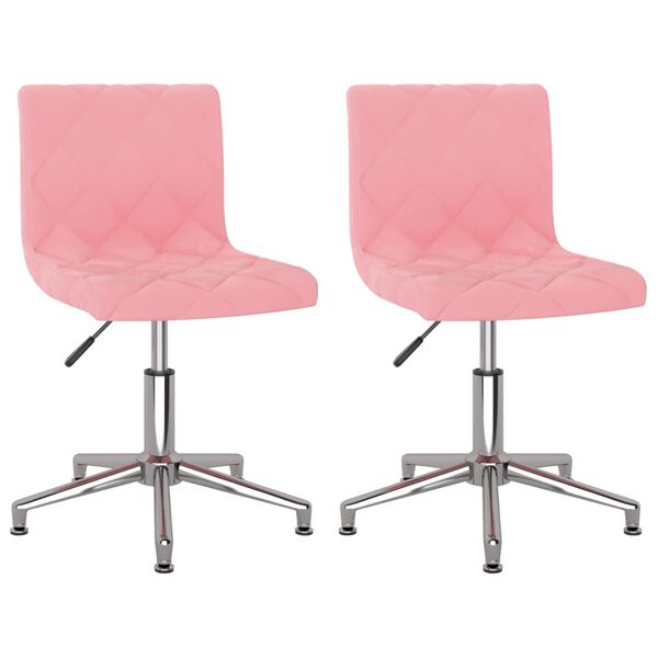 vidaXL Otočn&eacute; j&iacute;deln&iacute; židle 2 ks růžov&eacute; samet
