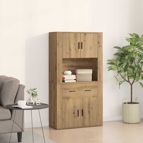 vidaXL Highboard dub artisan 80 x 33 x 150 cm Kompozitn&iacute; dřevo