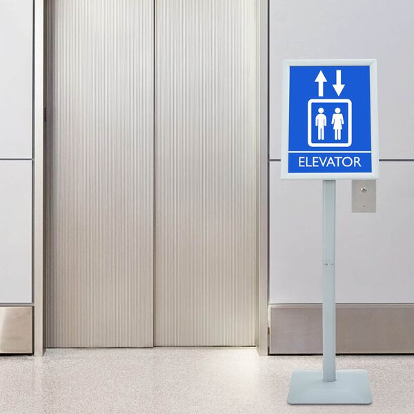 vidaXL Podstavcov&yacute; plak&aacute;tov&yacute; stojan Stř&iacute;brn&aacute; 32,5 x 27 x 126 cm