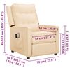 vidaXL Elektrické masážní křeslo krémové textil