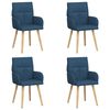 vidaXL J&iacute;deln&iacute; židle 4 pcs Textil Modr&aacute; 60 x 56 x 96 cm