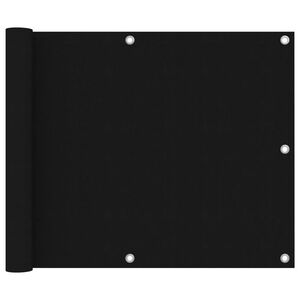 vidaXL Balk&oacute;nov&aacute; z&aacute;stěna čern&aacute; 75 x 600 cm oxfordsk&aacute; l&aacute;tka