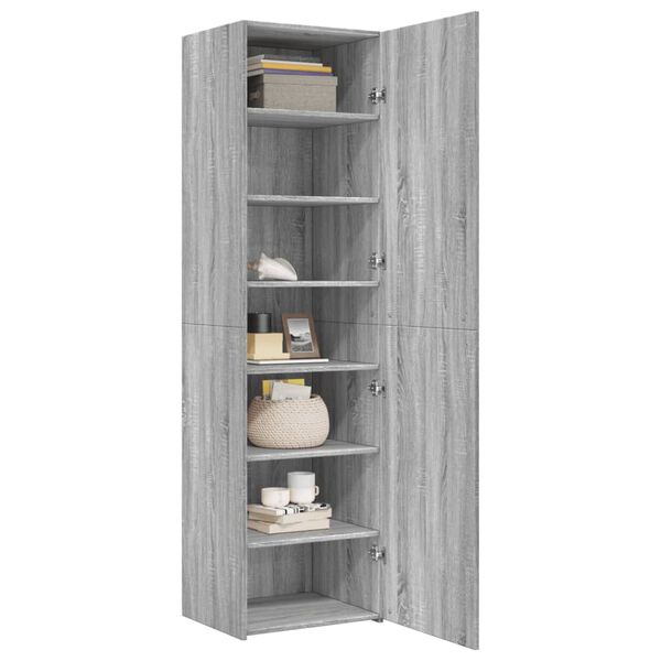 vidaXL Skř&iacute;ň highboard &scaron;ed&aacute; sonoma 50 x 42,5 x 185 cm kompozitn&iacute; dřevo