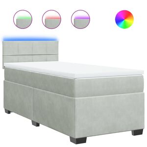 vidaXL Box spring postel s matrac&iacute; světle &scaron;ed&aacute; 80 x 200 cm samet