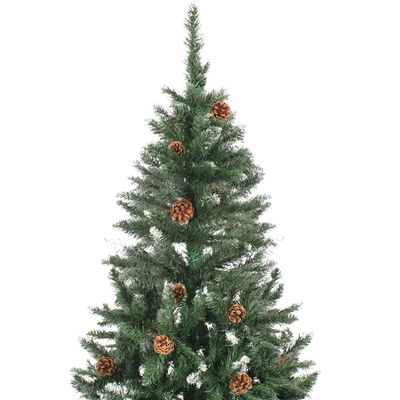 vidaXL Umělý vánoční stromek s LED osvětlením a sadou koulí 210 cm