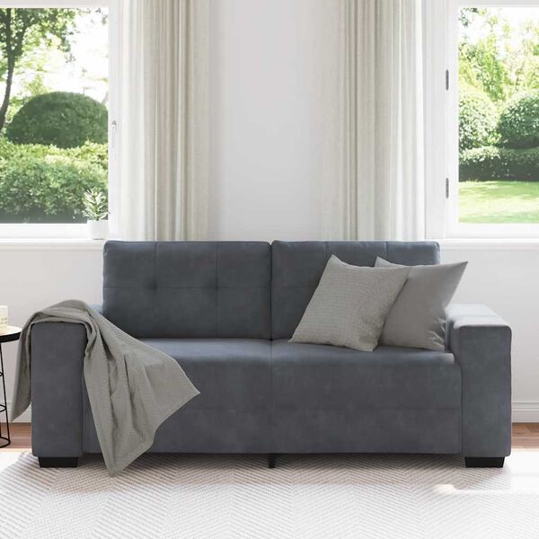 vidaXL Loveseat Sofa Tmavě &scaron;ed&aacute; 180x77x82 cm samet