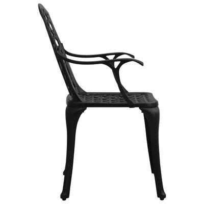 vidaXL Zahradní židle 6 ks litý hliník černé