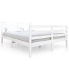 vidaXL R&aacute;m postele b&iacute;l&yacute; 135 x 190 cm Double masivn&iacute; dřevo