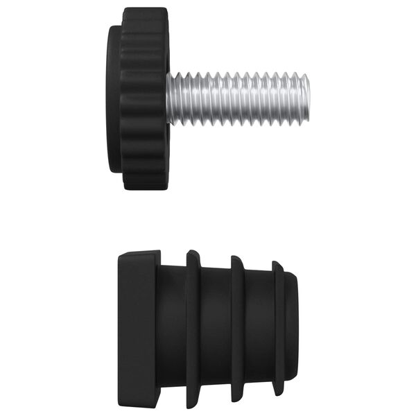 vidaXL Nivelačn&iacute; podložky na n&aacute;bytek Nastaviteln&aacute; 2 pcs Čern&aacute; M6 PP