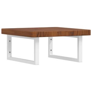 vidaXL Deska pod umyvadlo n&aacute;stěnn&aacute; ocel a masivn&iacute; dubov&eacute; dřevo