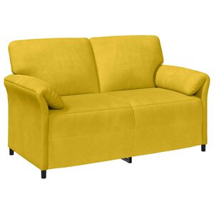 vidaXL Sofa pro dvě osoby Žlut&aacute; 158 x 83 x 95 cm Samet