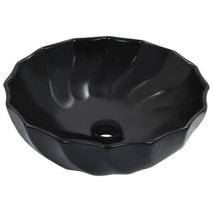 vidaXL Umyvadlo čern&eacute; 46 x 17 cm keramika
