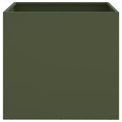 vidaXL Truhlík olivově zelený 42x40x39 cm ocel válcovaná za studena