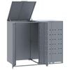 vidaXL Box na 2 popelnice &scaron;ed&yacute; 138 x 79 x 117 cm ocel