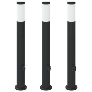 vidaXL Sloupkov&aacute; světla se z&aacute;suvkou 3 ks 80 cm nerezov&aacute; ocel IP44