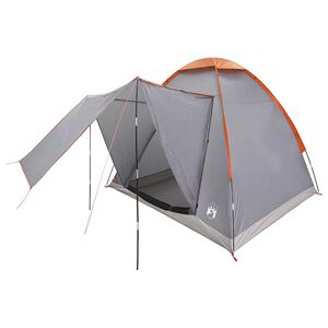 vidaXL Kempingov&yacute; stan 2m&iacute;stn&yacute; &Scaron;ed&aacute; a oranžov&aacute; Polyester a ocel
