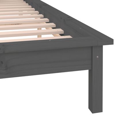 vidaXL Rám postele s LED světlem šedý 140 x 190 cm masivní dřevo