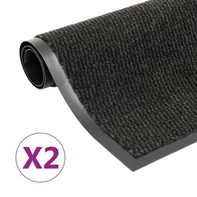 vidaXL Protiprachové obdélníkové rohožky 2ks všívané 90x150 cm černé