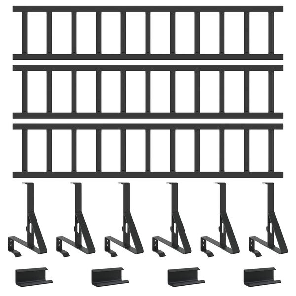 vidaXL Stře&scaron;n&iacute; z&aacute;chytn&iacute;k sněhu Čern&aacute; 300 x 29,5 x 34,5 cm Ocel