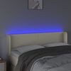 vidaXL Čelo postele s LED kr&eacute;mov&eacute; 147 x 16 x 78/88 cm uměl&aacute; kůže