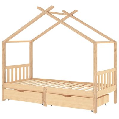 vidaXL Rám dětské postele se zásuvkami masivní borovice 90 x 200 cm